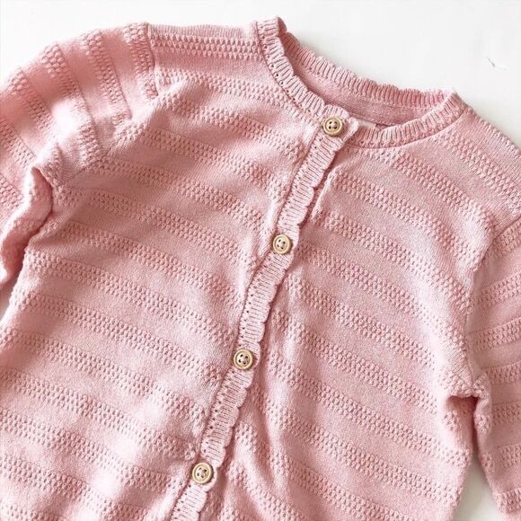 H&M pink light knit cardigan VGUC 6-9 months - Picture 2 of 2